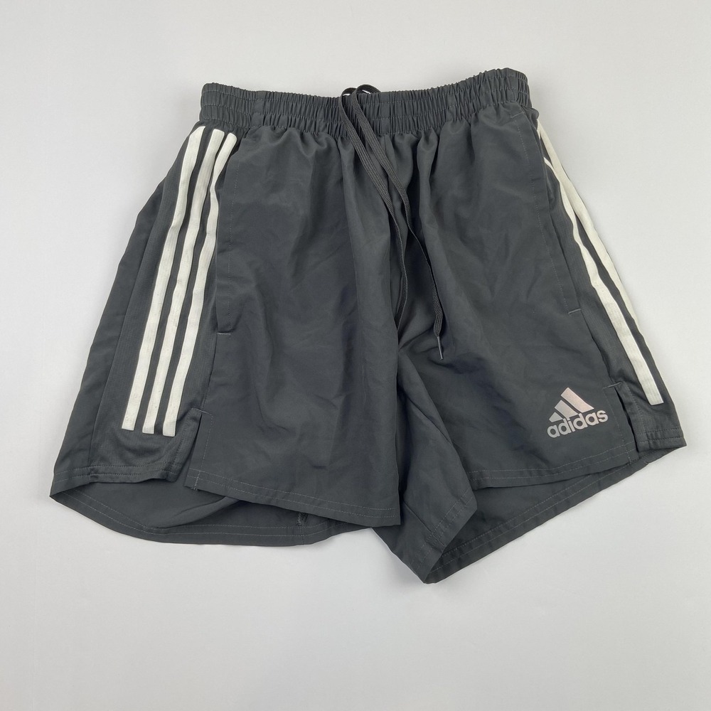 Adidas Running Shorts Boys S Gray 5" (24x5) Primegreen AEROREADY Lined 3-Stripes